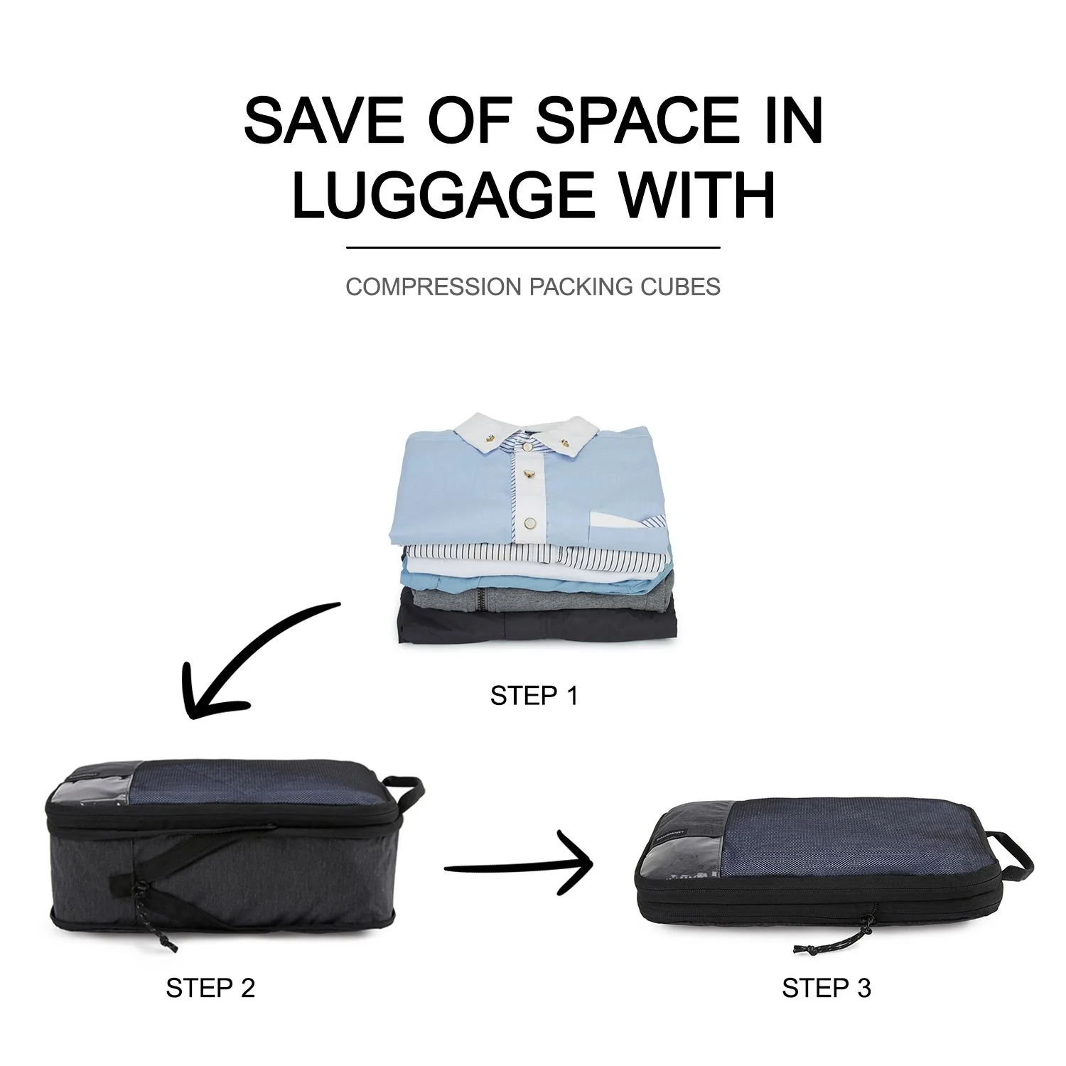 Bagsmart 6-In-1 Compression Packing Cubes - Image 3