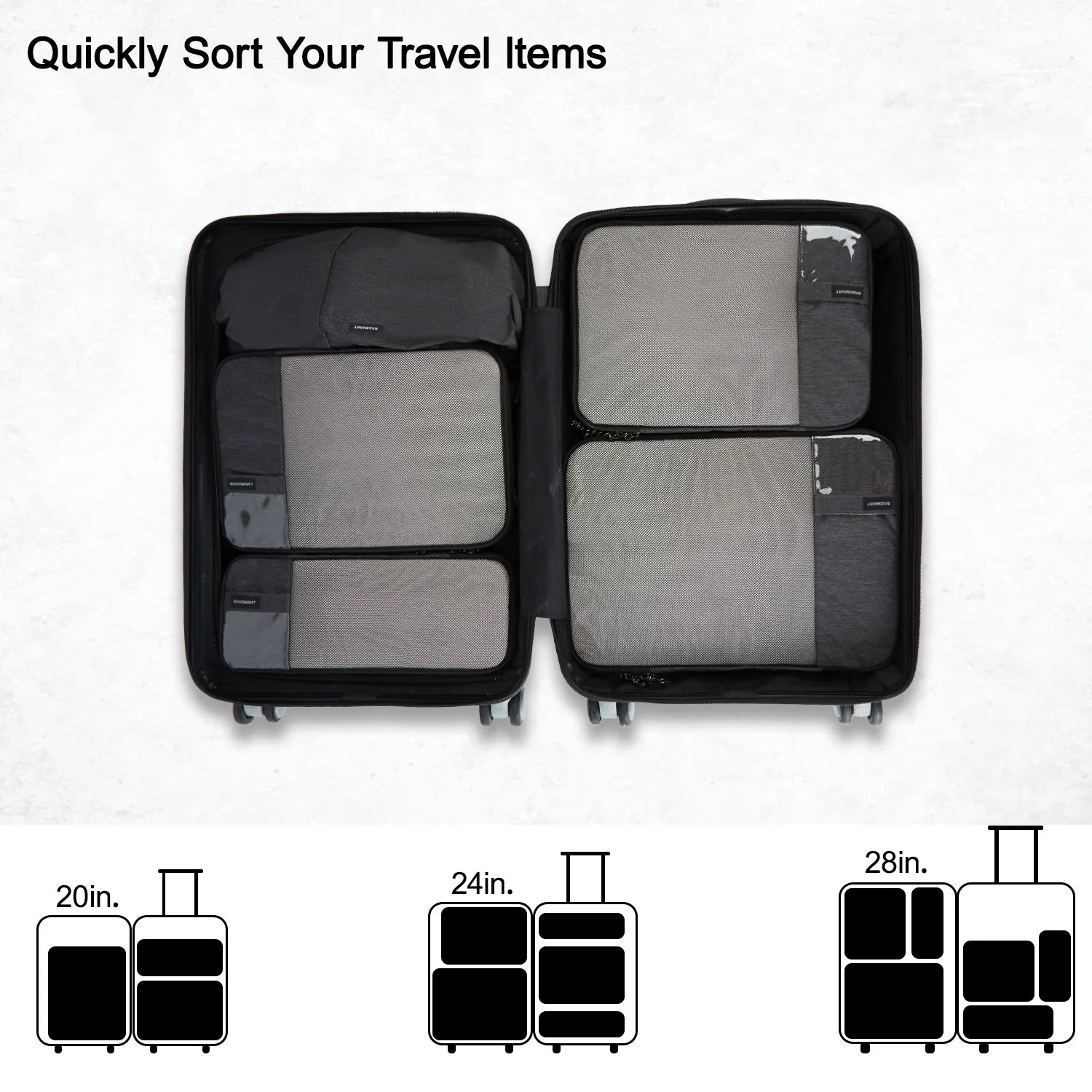 Bagsmart 6-In-1 Compression Packing Cubes - Image 8