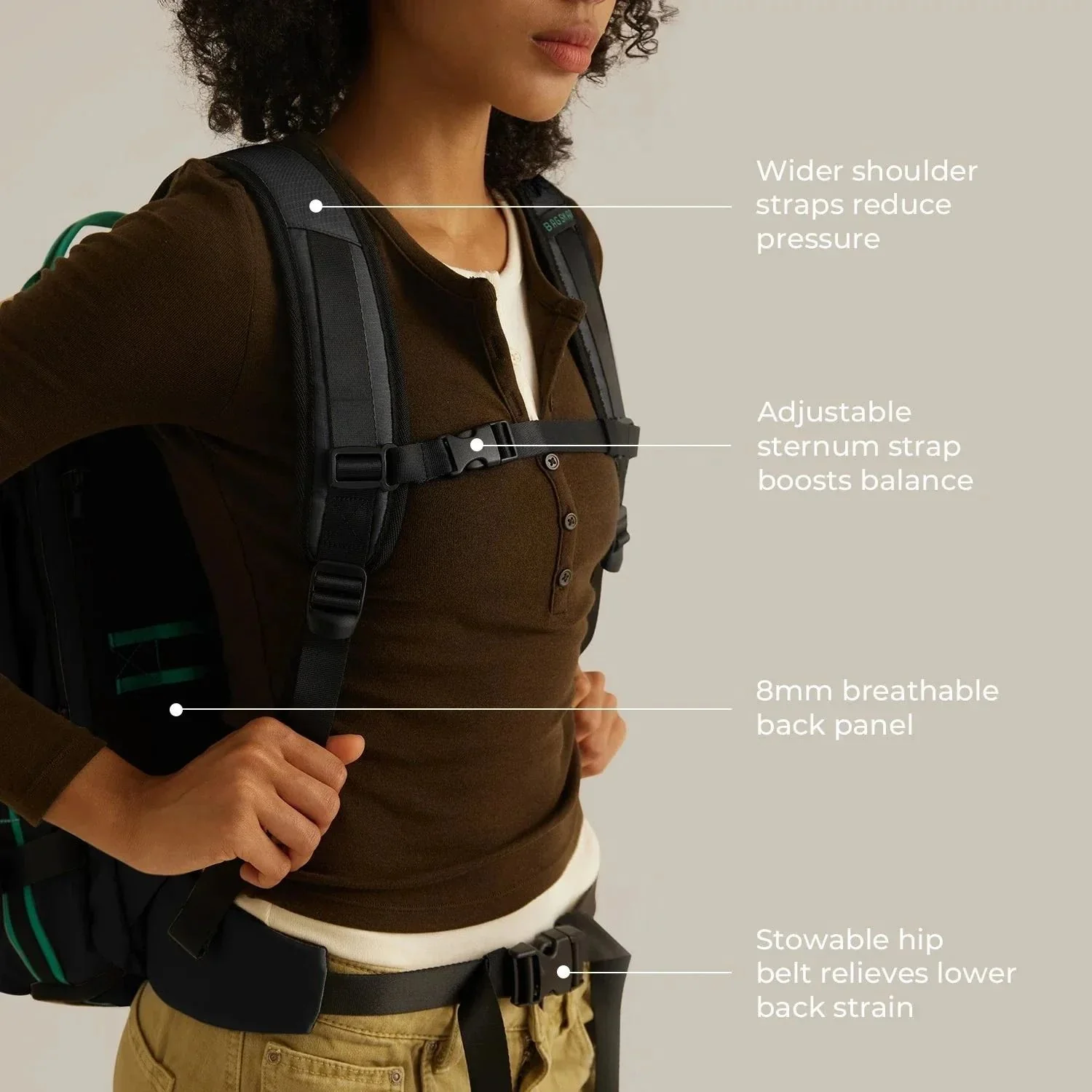 Bagsmart Blast Pro Quick Access Carry On Travel Backpack 40L - Image 9