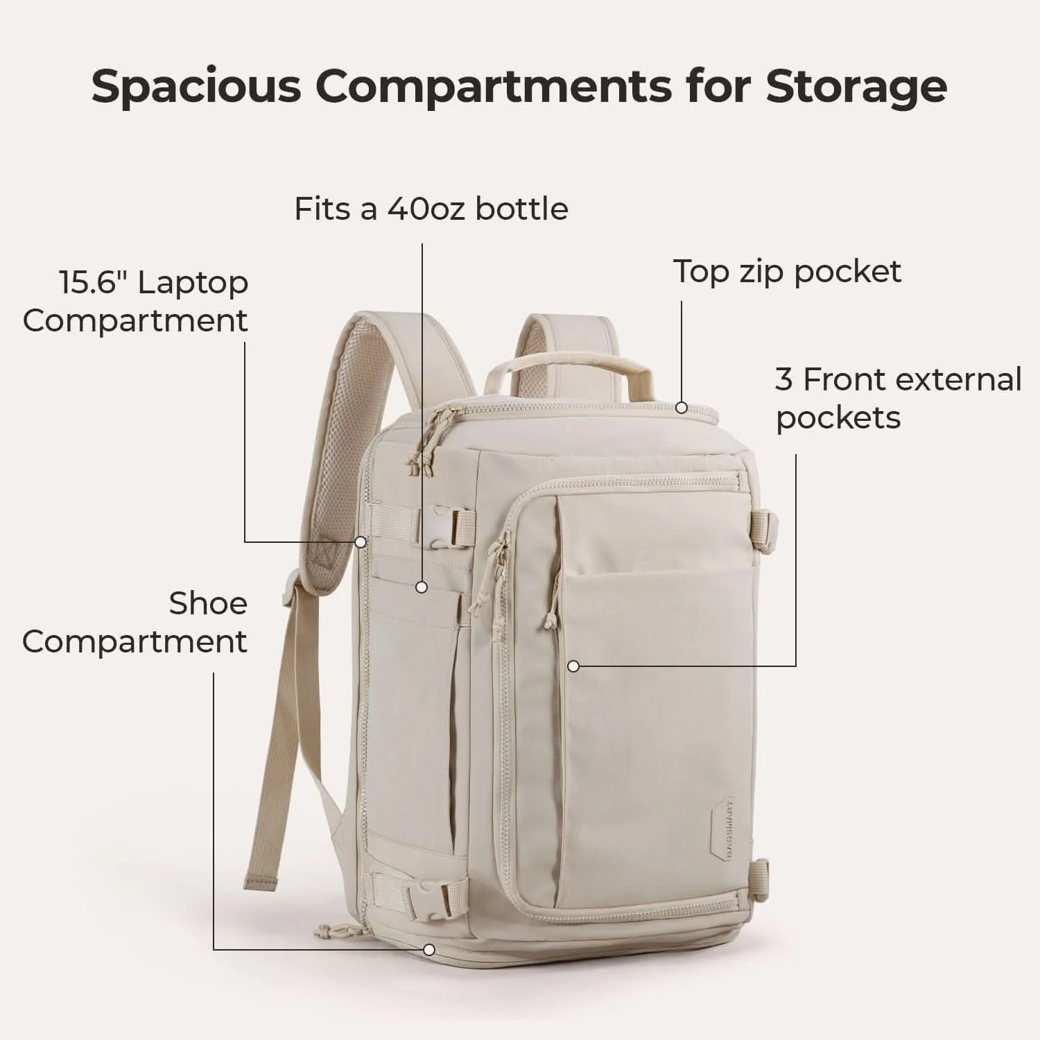 Bagsmart Blast Quick Access Carry On Travel Backpack Extended 38L - Image 10