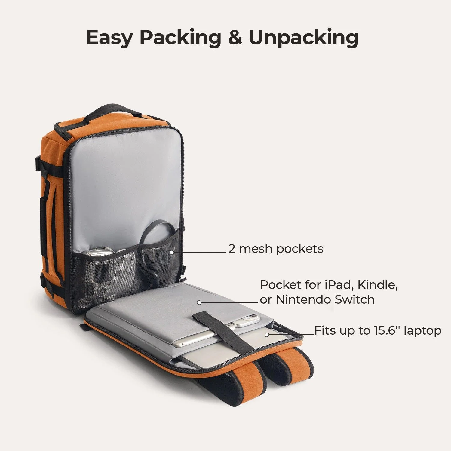 Bagsmart Blast Quick Access Carry On Travel Backpack Extended 38L - Image 83