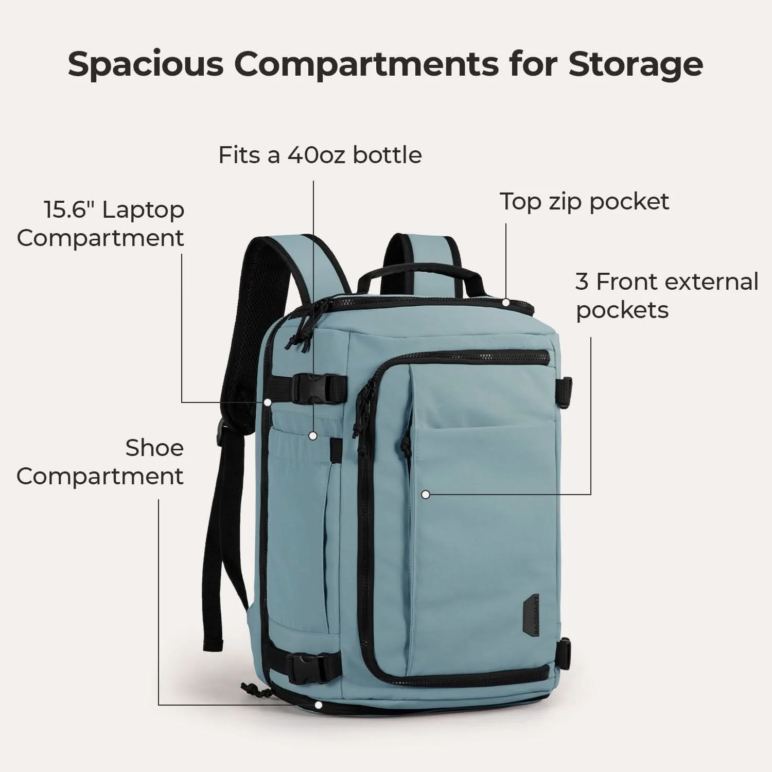 Bagsmart Blast Quick Access Carry On Travel Backpack Standard 28L - Image 7