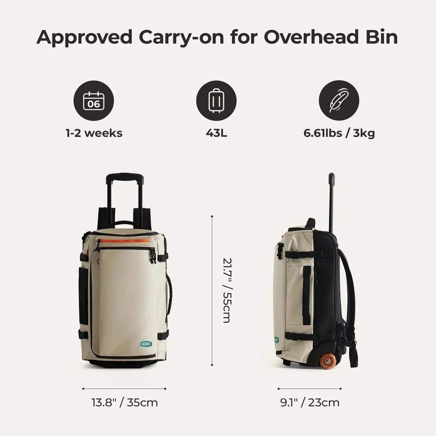 Bagsmart Blast Roller Backpack 43L - Image 2