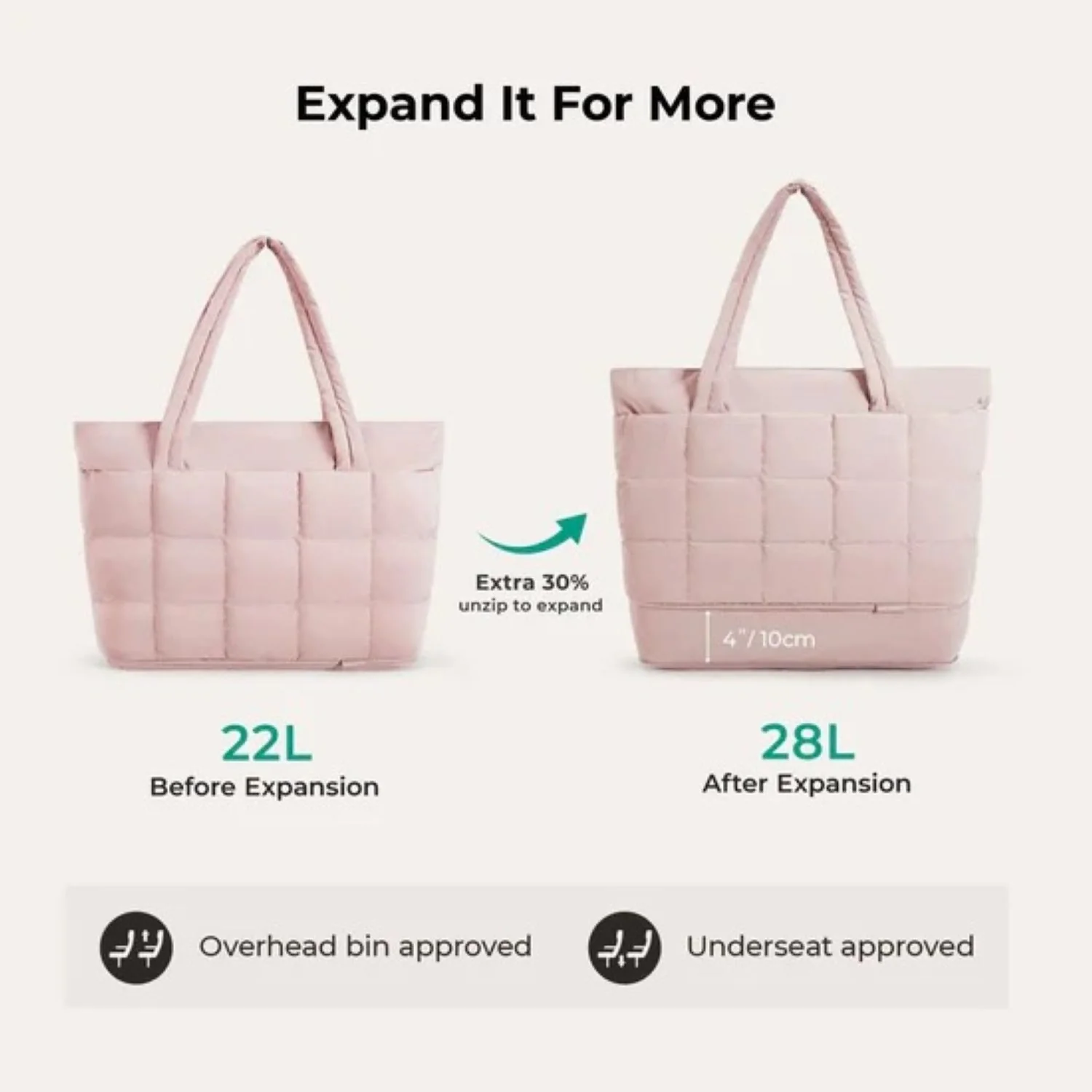 Bagsmart Bubble Puffer Tote 22L - 28L - Image 19