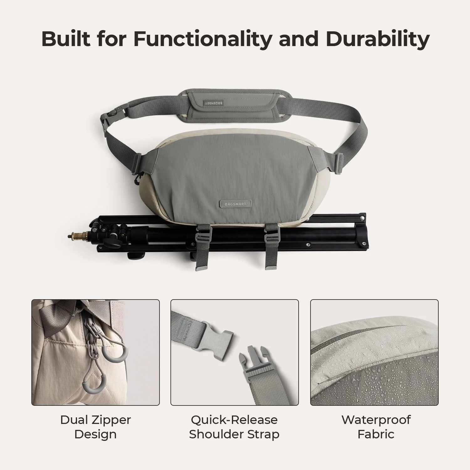 Bagsmart Soar Camera Sling Bag With Tripod Holder 6L - Image 10