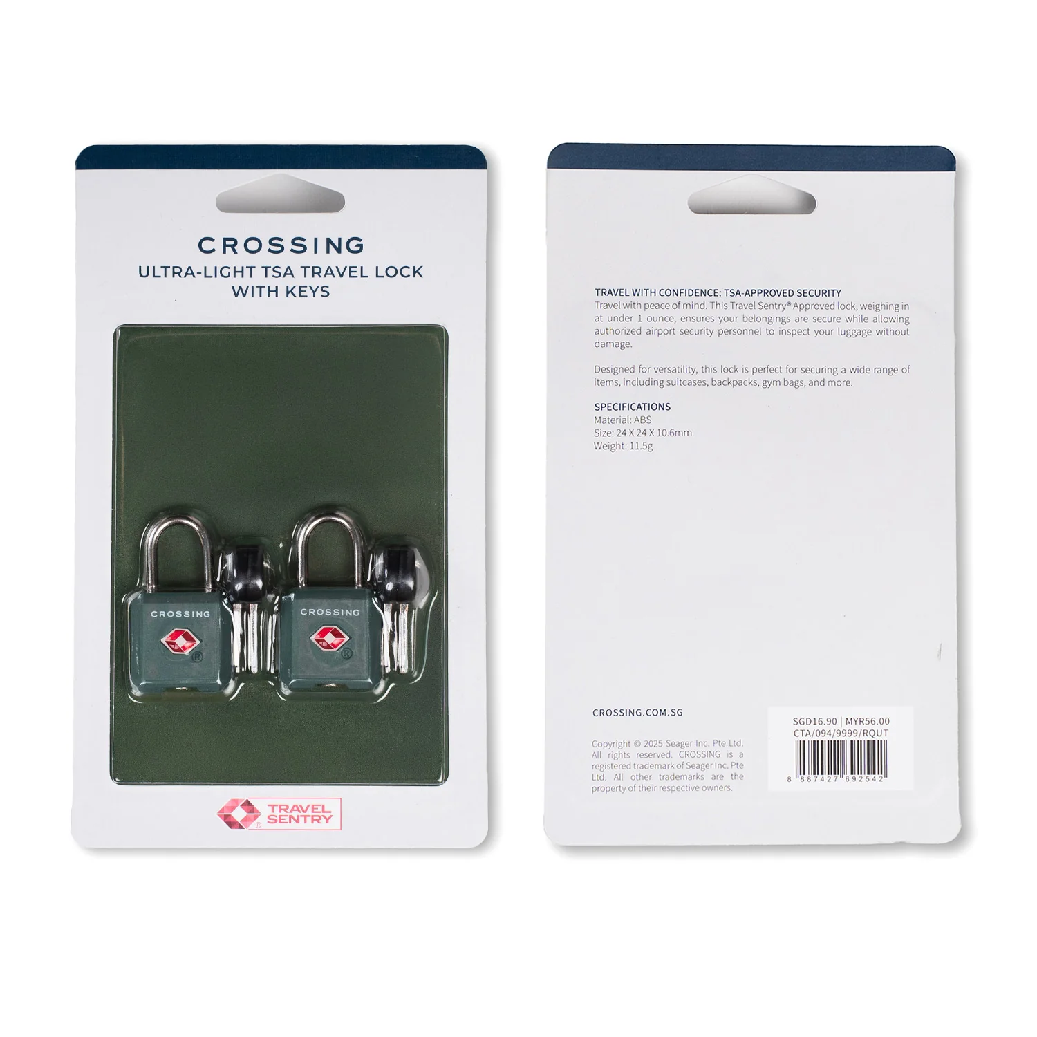 Crossing Ultra-Light TSA Travel Lock With Keys (Twin Pack) - Image 12