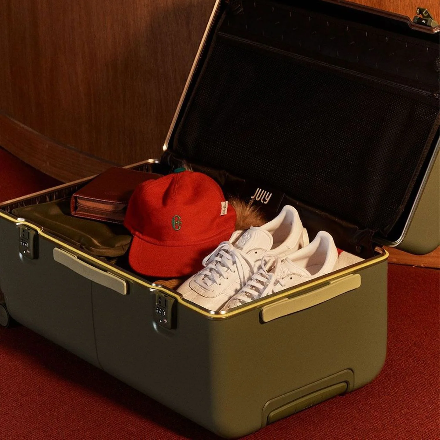 July Checked Trunk Polycarbonate Frame 28" Luggage - Image 92