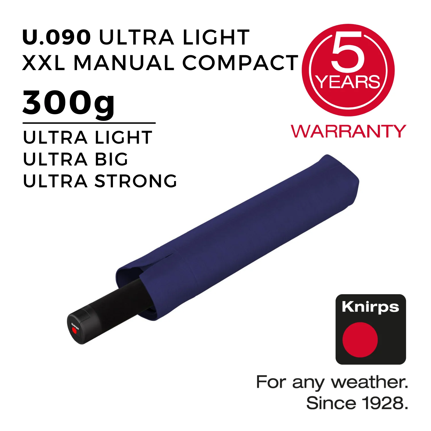 Knirps U.090 Ultralight XXL Manual Compact Umbrella - Image 4