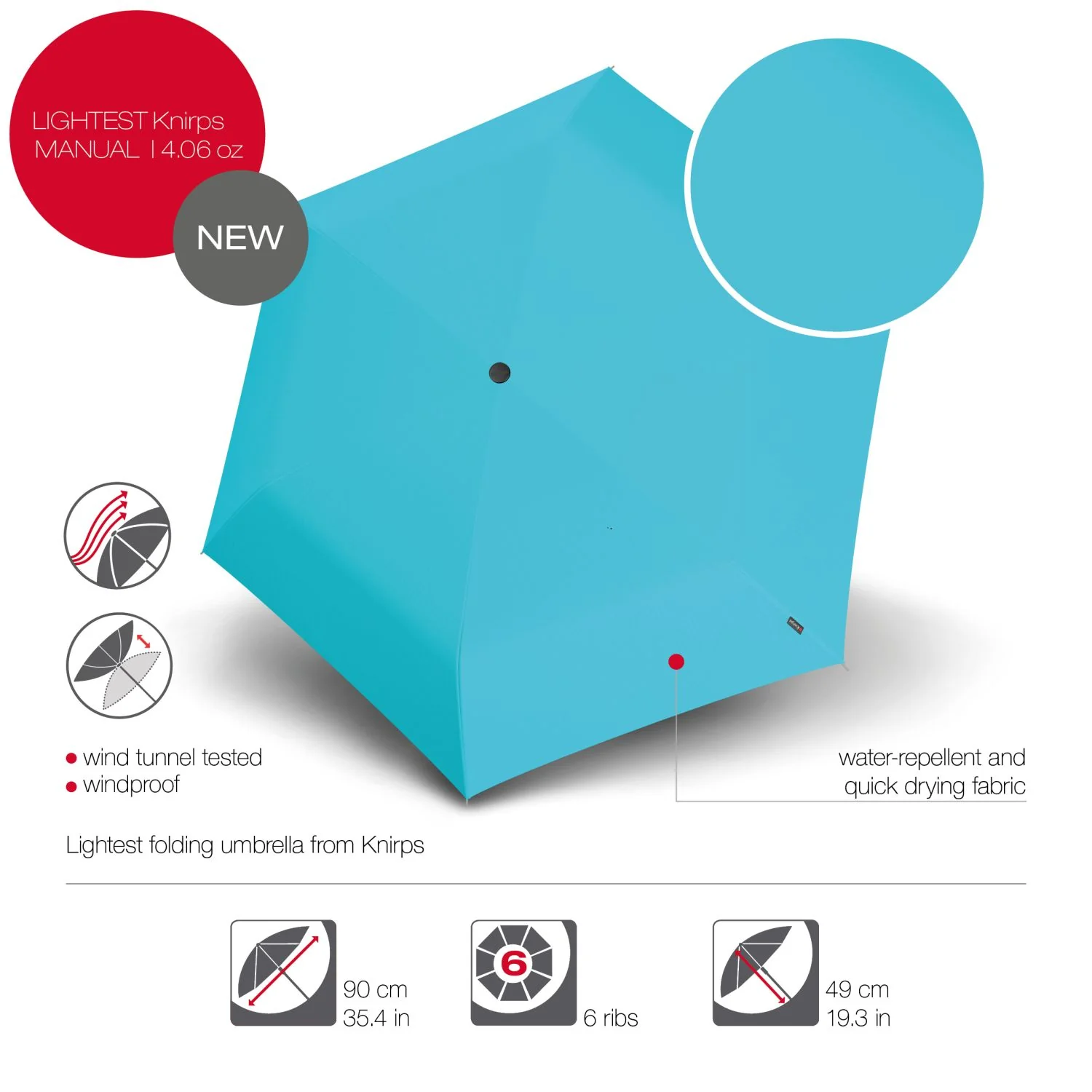 Knirps US.050 Ultra Light Slim Manual Umbrella - Image 24