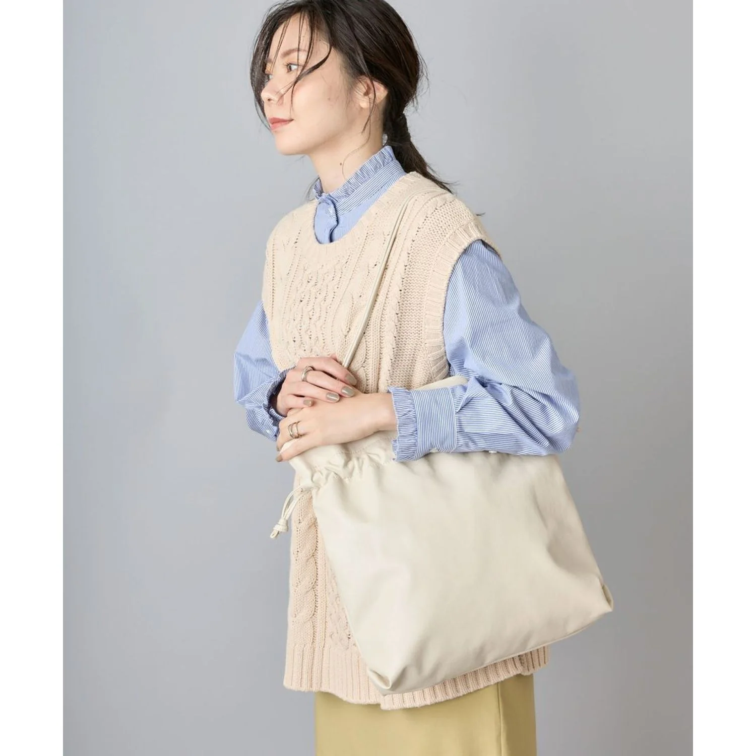 Legato Largo Washable Drawstring A4 Tote Bag - Image 23