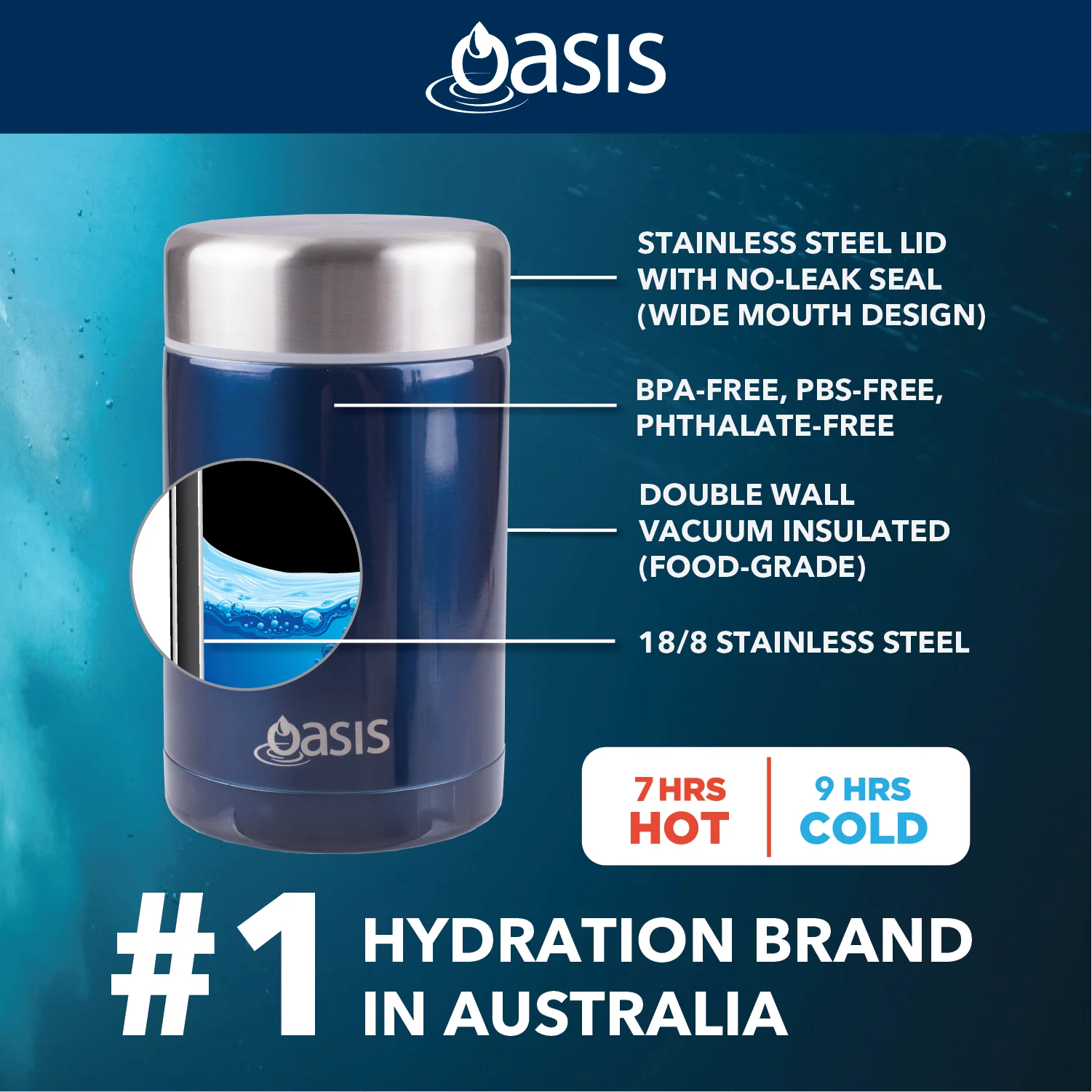 Oasis Stainless Steel Insulated Food Flask 450ML (SA) - Image 3