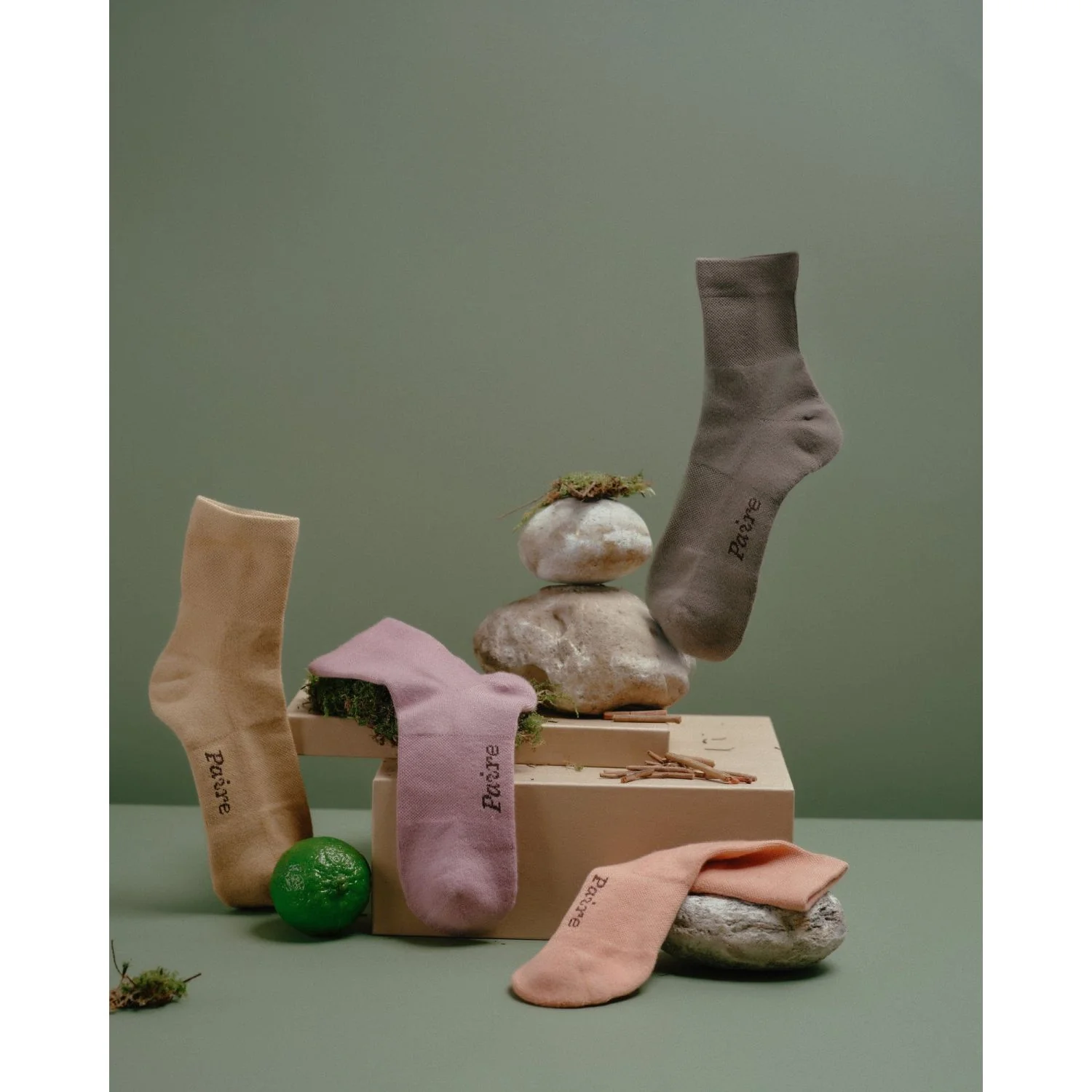 Paire Botanic Merino Wool-Blend Quarter Sock (Moss) - Image 9