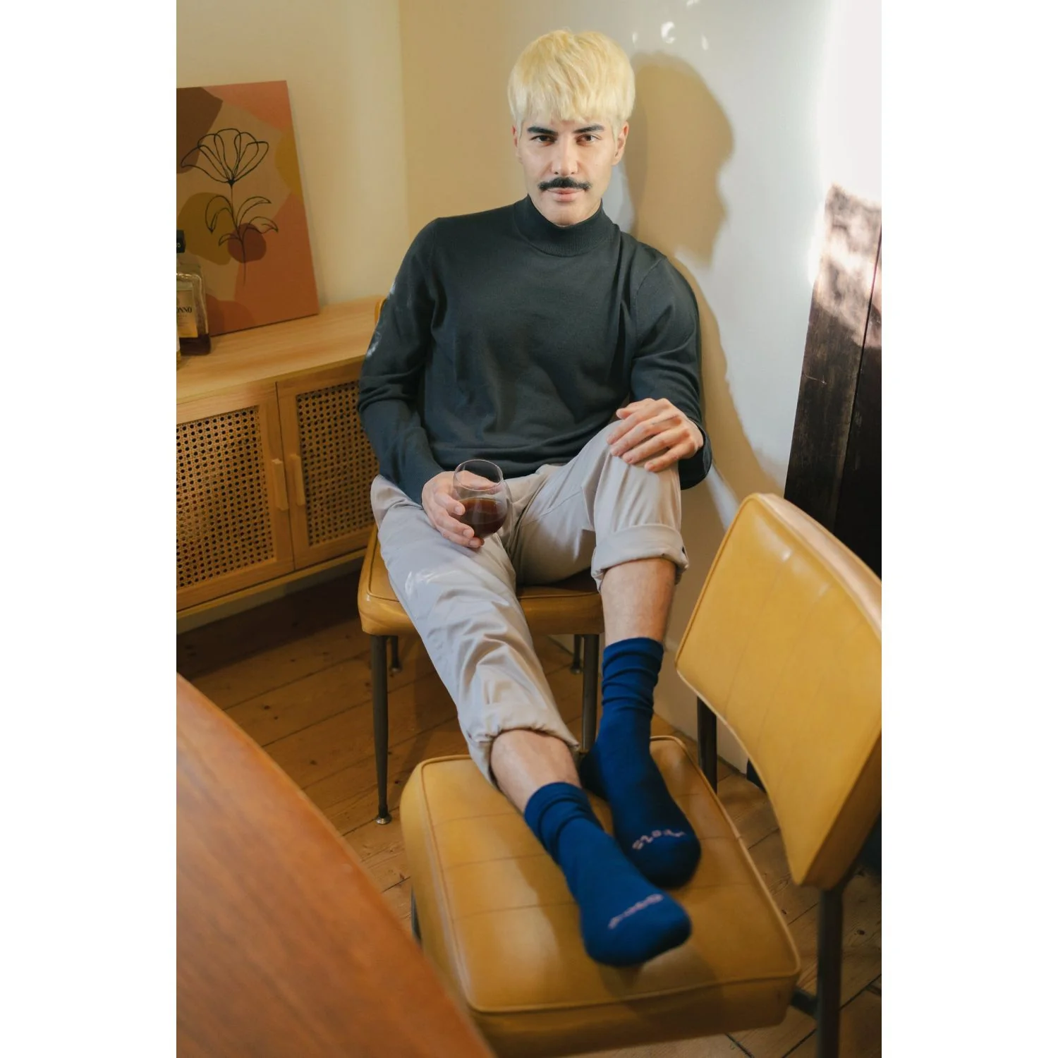 Paire Merino Wool-Blend Loose Top Calf Sock (Stormy Blue) - Image 4