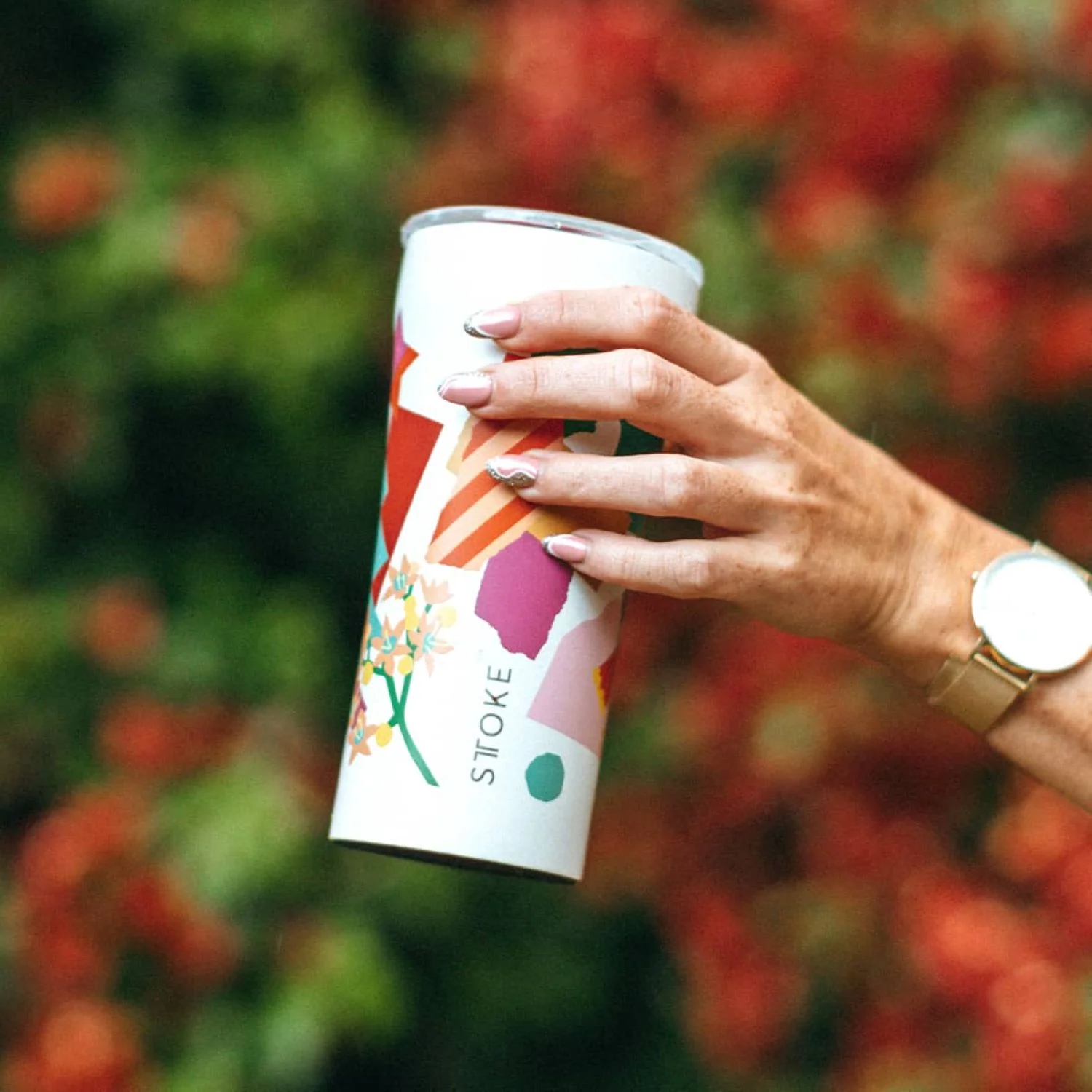 STTOKE Leah Summer Blooms Leakproof Ceramic Insulated Cup - Image 6